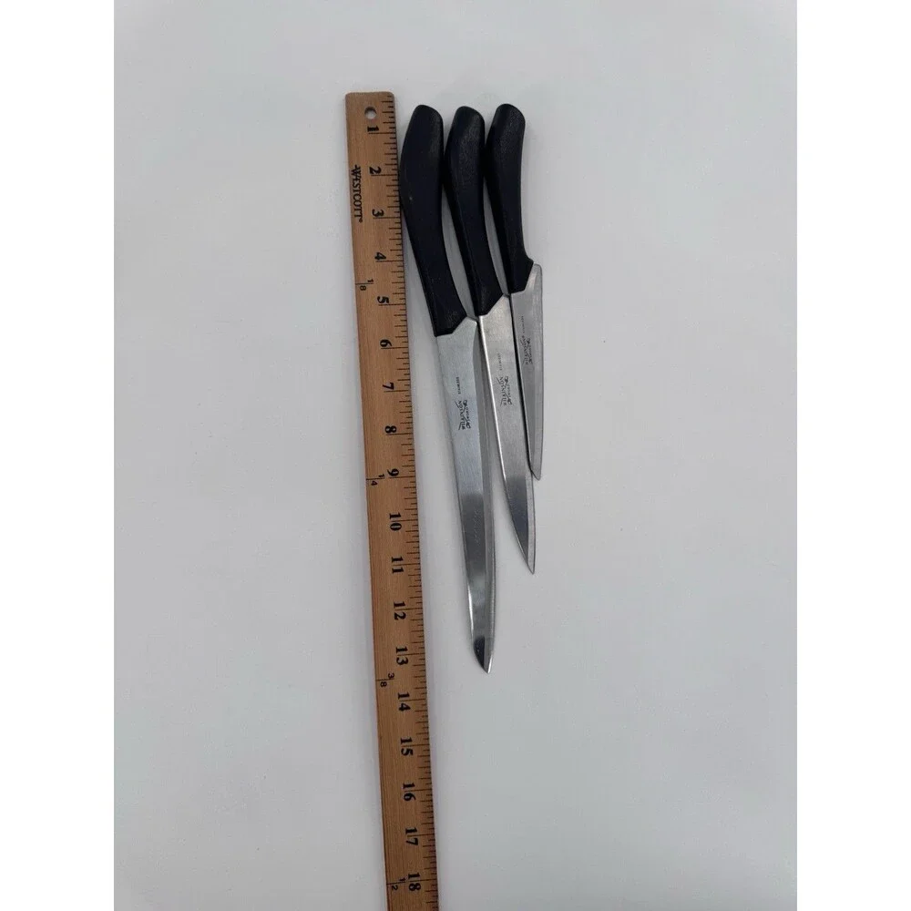 Vintage Wilkinson Sword 3 Knife Set with Self-Sharpening Stand Fast Shipping
